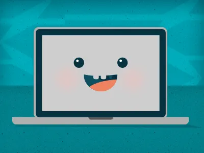 happy little one giggles laptop