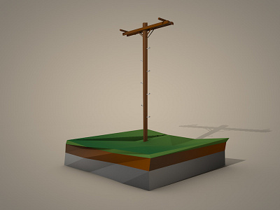 Telephone Pole 3d c4d cinema4d low poly lowpoly