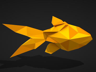 Goldfish 3d c4d cinema4d low poly lowpoly