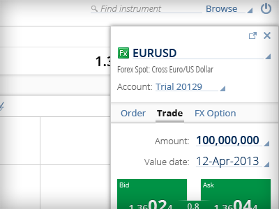 trade popup for web trading platform app interface ui ux web