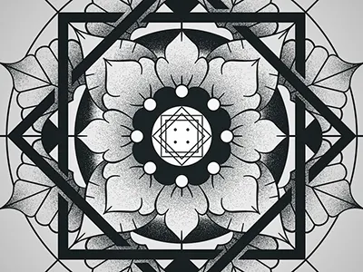 Mandala black circle drawing mandala motif tatoo white