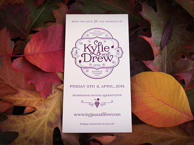 K+D letterpressed Save the Date brioche invite jessica hische letterpress save the date wedding