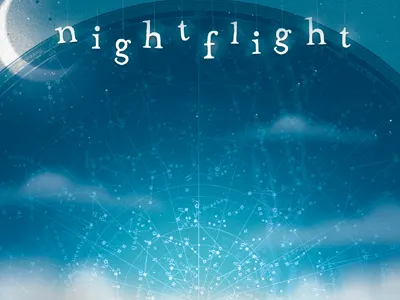 Nightflight moon night stars vintage