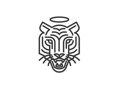 Tiger Logo halo lines logo tiger vector