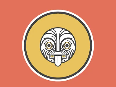 M Maori alphabet character design illustration picto