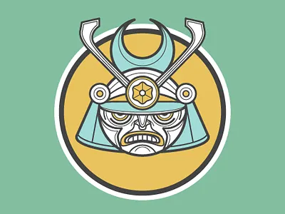 S Samurai alphabet character design illustration picto