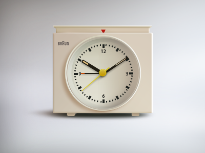 Clock app braun clean clock design dibbble icon light shot ui white