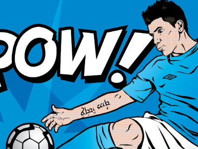 Pop art style development aguero football illustration mcfc pop art vector