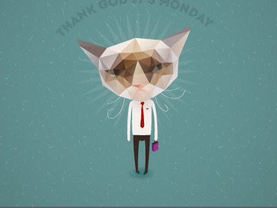 thank god it's monday cat monday tgim vector