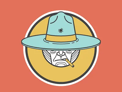 C Cowboy alphabet character design illustration picto