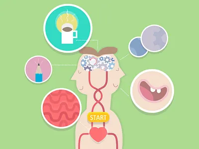 Brain Illustration app design colour design drawing flat graphic design illustration illustrator london photoshop ui ux vector