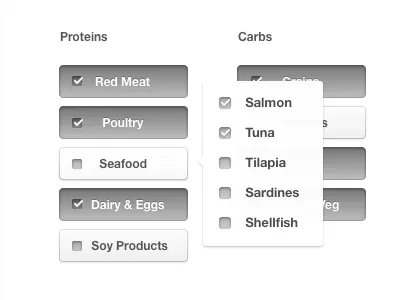 Seafood clean dropdown ui white
