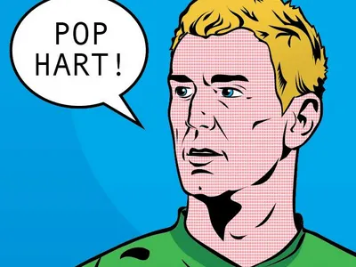 Pop art further development football illustration joe hart mcfc pop art