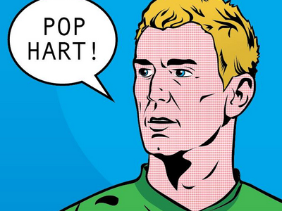 Pop art further development football illustration joe hart mcfc pop art