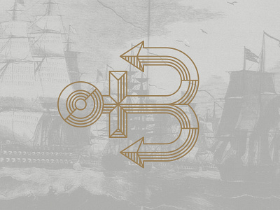 Blackship Anchor black ship branding gold hibachi identity japanese logo robata sailor sea ship stamp typography