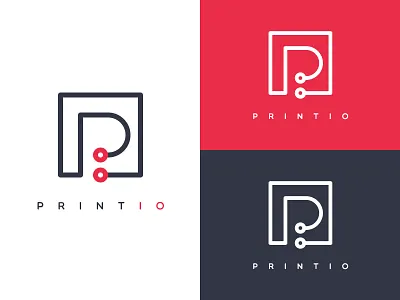 PrintIO Logo bright circle circuit color logo