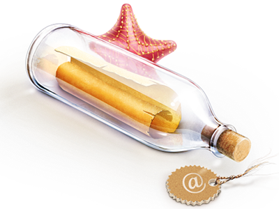 Bottle bottle icon letter post sea star