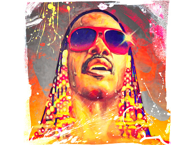 Stevie Wonder art digital drawing illustration illustrator movies music painting pastels portrait poster print quote retro wallpaper