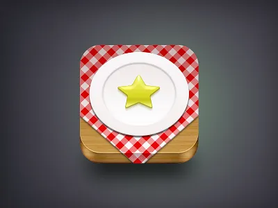 Restaurant Icon dish food icon icons ios icon rating restaurant retina star wood