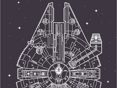 Millennium Falcon falcon illustrator millennium poster vector