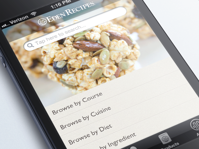 Eden Recipes UI ios iphone iphone app iphone design ui design uiux user interface