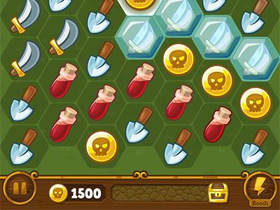 Pirate Story game ios matching mobile game ui