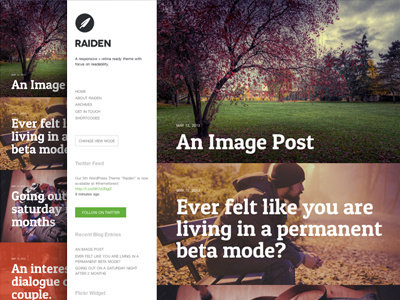 Raiden WordPress Theme blogging minimal reading theme wordpress