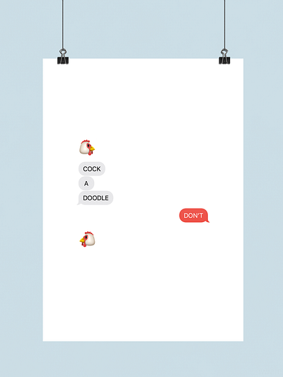 Cock-a-Doodle-Don’t | Typographical Poster apple emoji funny graphics humour iphone message poster simple text