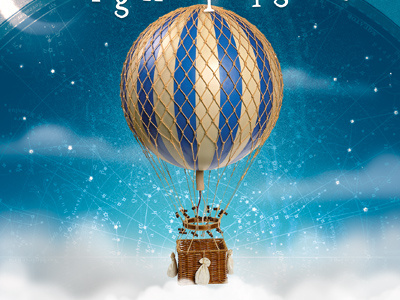 Nightflight balloon cd cover moon music night sky stars vintage