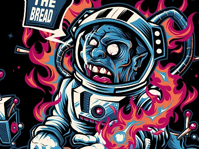 The Pyronaut astronaut bob mosquito bob mosquito bobmosquito fire pyronaut space webutterthebreadwithbutter