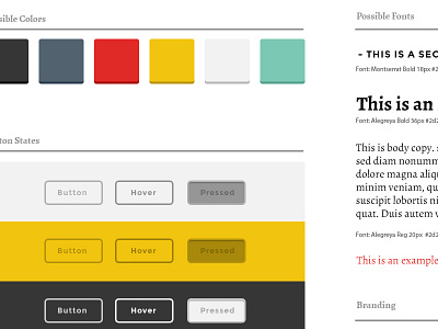 Style body button color palette flat font guide header hover style guide type
