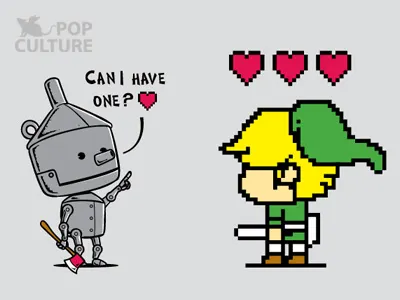 FM Pop Culture 009 - Heart Seeker art chow hon lam cute design fairy tales flying mouse flying mouse 365 funny gaming heart illustration lol movie pop culture t shirt tee video game witty wizard of oz zelda