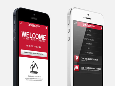 Red Rover Camping camping design iphone mobile rwd ui ux website