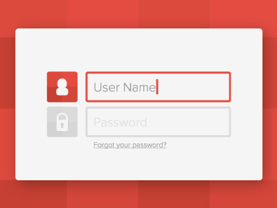 Login flat login red simple ux