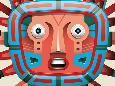 Dios Azteca aztecas god illustration vector