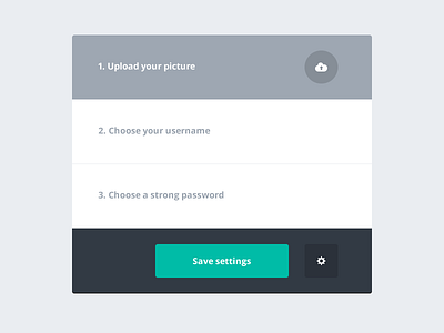 Account setup account flat profile rebound settings setup signup simple soft upload