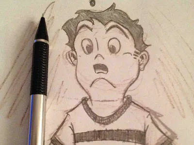 Surprise! boy bratten illustration james sketch skinnyd surprise