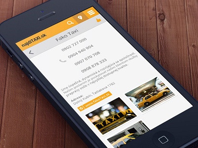 Najditaxi web app. app clean map minimal mobil search taxi web