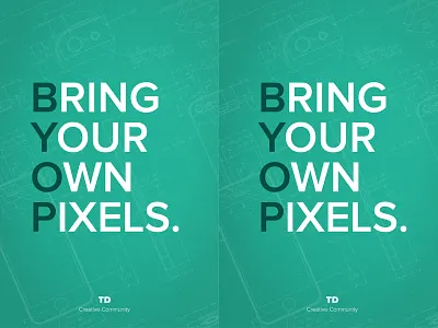 BYOP - Bring Your Own Pixels clean design event meetup posted