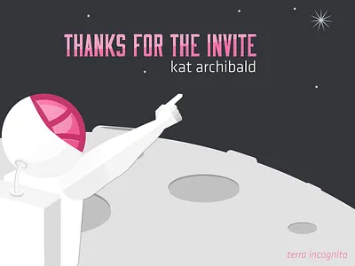 Dribbble Debut astronaut debut flat light moon
