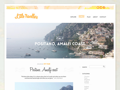 Littletravellers blog map menu navigation search template travel webdesign
