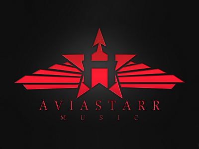 Logo for Aviastar fly logo music red sharpen star wings