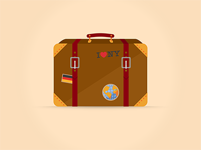 Flat Suitcase design flat icon luggage suitcase