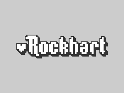 Rockhart Logo Experiment 8bit clothing line logo rockhart t shirt video games