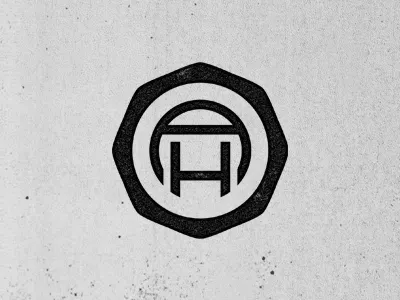 AH monogram custom hand drawn identity logo mark monogram