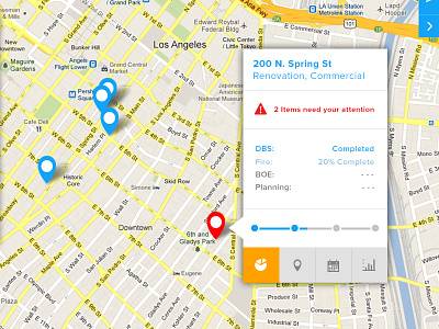 Map Widget charts city dashboard flat front end graph graphs icons interactive interface management map navigation responsive status bar toolbar ui ux web widget