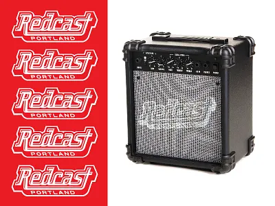 Redcast amplifier band indie lettering music pop rock