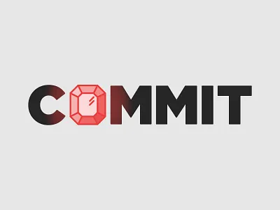 Commit flat gem illustration jewel logo vector