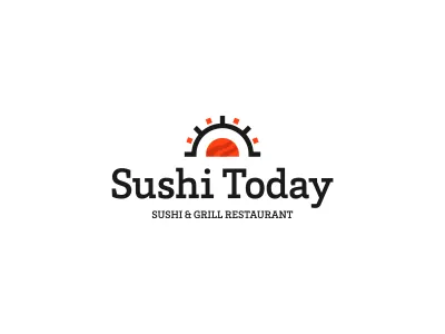 Sushi Today Logo Concept asia asian asiatic branding china chopsticks cuisine eat fast food fastfood fish food grill icon identity identity design japan japanese logo logo design logo mark mark restaurant rice seafood sun sushi sushi roll symbol utopia
