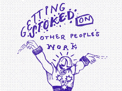 Get Stoked bitmap blog illustration superhero